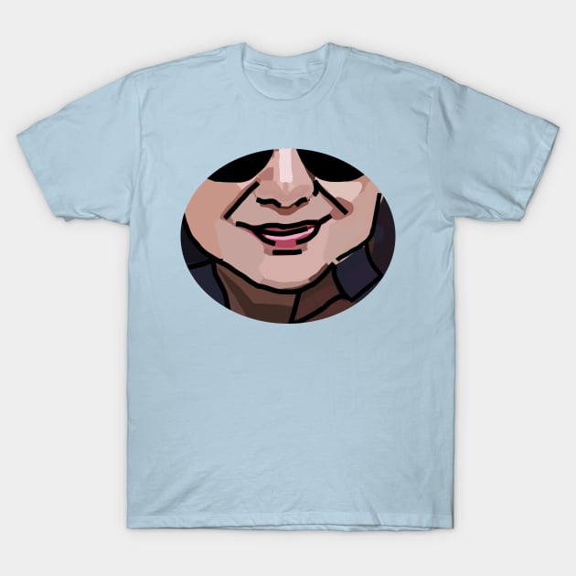 Smiling Friend Abstract Face with Outline T-Shirt by ellenhenryart